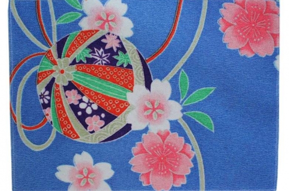 Lót bàn ăn chống nước Kimono xanh